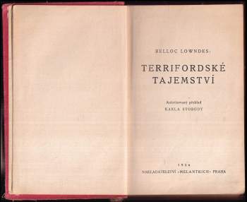 Marie Belloc Lowndes: Terrifordské tajemství