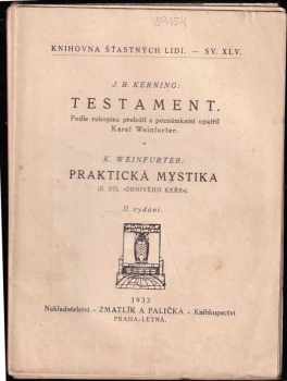 Johann Baptist Krebs: Testament