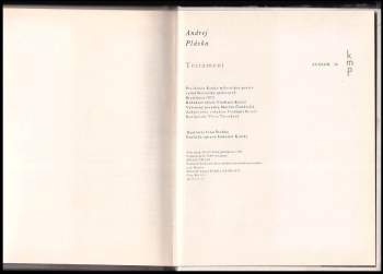 Andrej Plávka: Testament