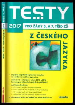 Testy 2017 pro žáky 5. a 7. tříd ZŠ z českého jazyka