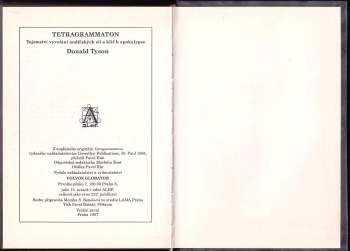 Donald Tyson: Tetragrammaton