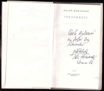 Miloš Horanský: Textamenty