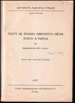 Stanislav Balík: Texty ke studiu obecných dějin státu a práva
