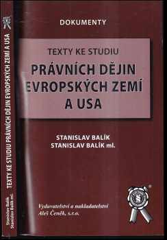 Texty ke studiu právních dějin evropských zemí a USA