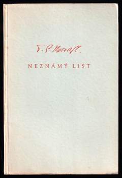 Tomáš Garrigue Masaryk: T.G. Masarykův neznámý list