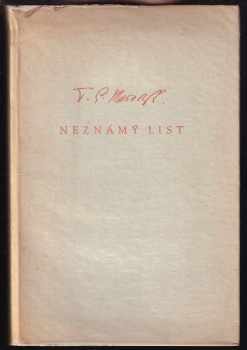 Tomáš Garrigue Masaryk: T.G. Masarykův neznámý list