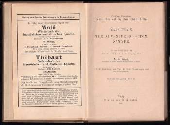 Mark Twain: The Adventures of Tom Sawyer in geturzter fur die schule herausgegeben