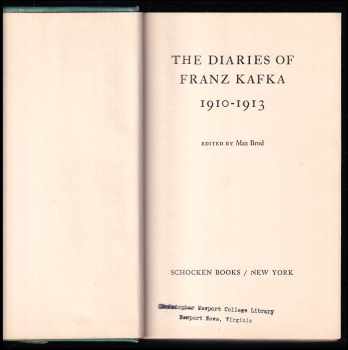 Max Brod: The Diaries of Franz Kafka 1910 - 1913