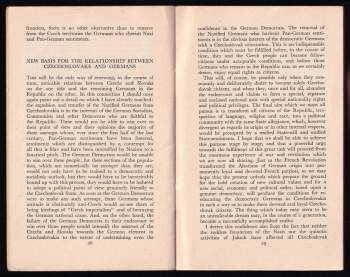 Hubert Ripka: The Future of the Czechoslovak Germans