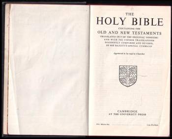 The Holy Bible, Containing the Old and New Testaments