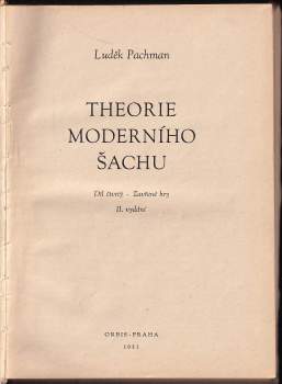 Luděk Pachman: Theorie moderního šachu