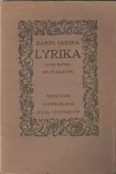 Karel Sabina: Lyrika