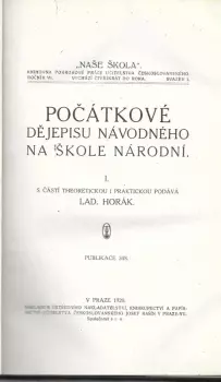 Ladislav Horák: Počátkové dějepisu návodného na škole národní