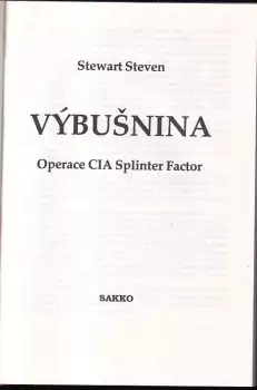 📙 Výbušnina : operace CIA Splinter factor - Stewart Steven, Stewart ...