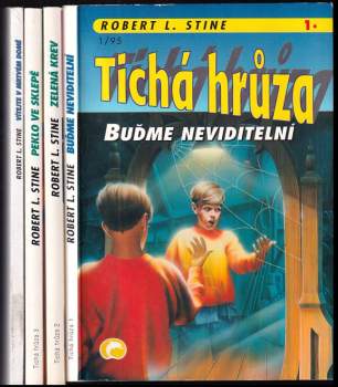 R. L Stine: Tichá hrůza 1 - 4 KOMPLET - Buďme neviditelní + Zelená krev + Peklo ve sklepě + Vítejte v mrtvém domě