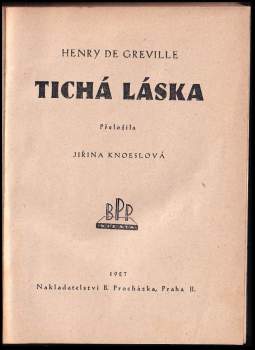Henry Gréville: Tichá láska