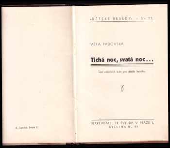 Věra Pádovská: Tichá noc, svatá noc - šest vánočních scén pro dětské besídky