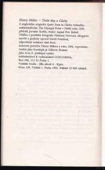 Henry Miller: Tiché dny v Clichy