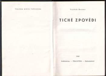Vojtěch Rozner: Tiché zpovědi