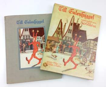 Erich Kastner: Till Eulenspiegel - Zwölf seiner Geschichten frei nacherzählt von Erich Kästner. Mit elf farbigen Bildern (10 Farbtafeln, davon eine doppelseitig) und vielen Zeichnungen von Walter Trier.