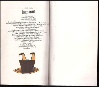 Stanisław Jerzy Lec: Tisíc a jedna fraška, (aneb, Učebnice rýmobraní a sešity nerozčesaných myšlenek)