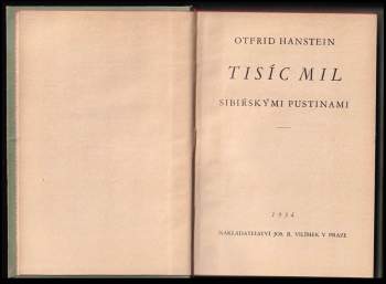 Otfrid von Hanstein: Tisíc mil sibiřskými pustinami