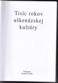 Tisíc rokov aškenázskej kultúry