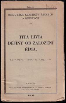 Tita Livia dějiny od založení Říma