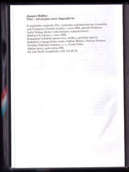 Jasper Godwin Ridley: Tito