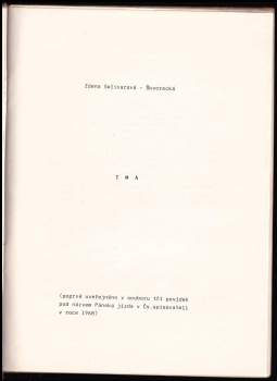 Zdena Salivarová: Tma