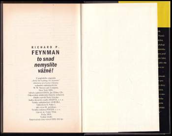 Richard Phillips Feynman: To snad nemyslíte vážně!