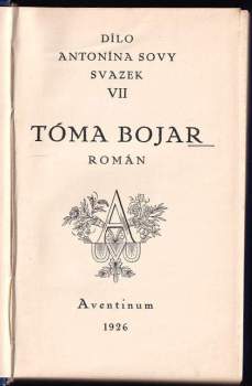 Antonín Sova: Tóma Bojar