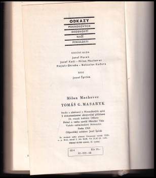 Milan Machovec: Tomáš G. Masaryk
