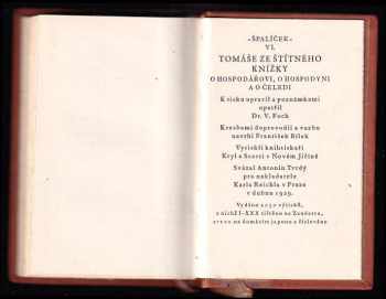 Tomáš Štítný ze Štítného: Tomáše ze Štítného Knížky o hospodářovi, o hospodyni a o čeledi