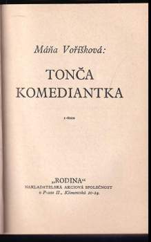 Marie Voříšková: Tonča komediantka