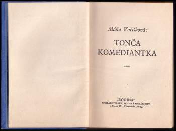 Marie Voříšková: Tonča komediantka