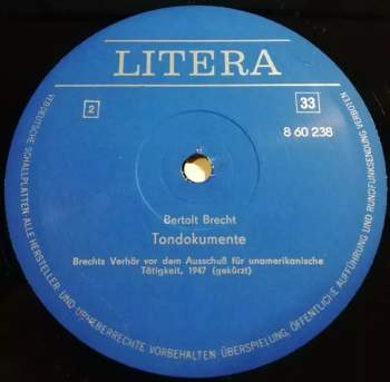 Bertolt Brecht: Tondokumente (2xLP)