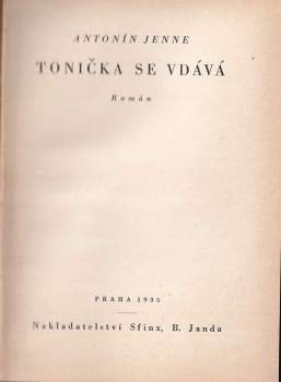 Antonín Jenne: Tonička se vdává
