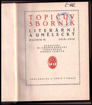 Adolf Wenig: Topičův sborník literární a umělecký 1918-1919