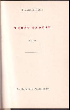František Halas: Torso naděje