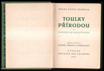 Henry David Thoreau: Toulky přírodou