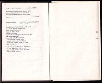 Karel Čapek: Továrna na Absolutno ; Krakatit