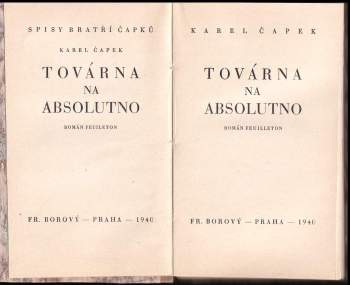 Karel Čapek: Továrna na Absolutno