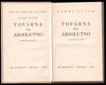 Karel Čapek: Továrna na Absolutno