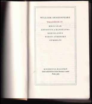 William Shakespeare: Tragedie : Díl I. + II.