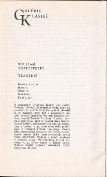 William Shakespeare: Tragédie