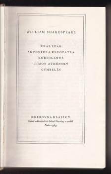 William Shakespeare: Tragédie