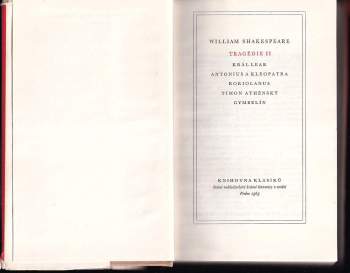 William Shakespeare: Tragédie