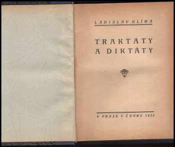 Ladislav Klíma: Traktáty a diktáty
