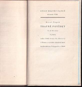 Karel Čapek: Trapné povídky